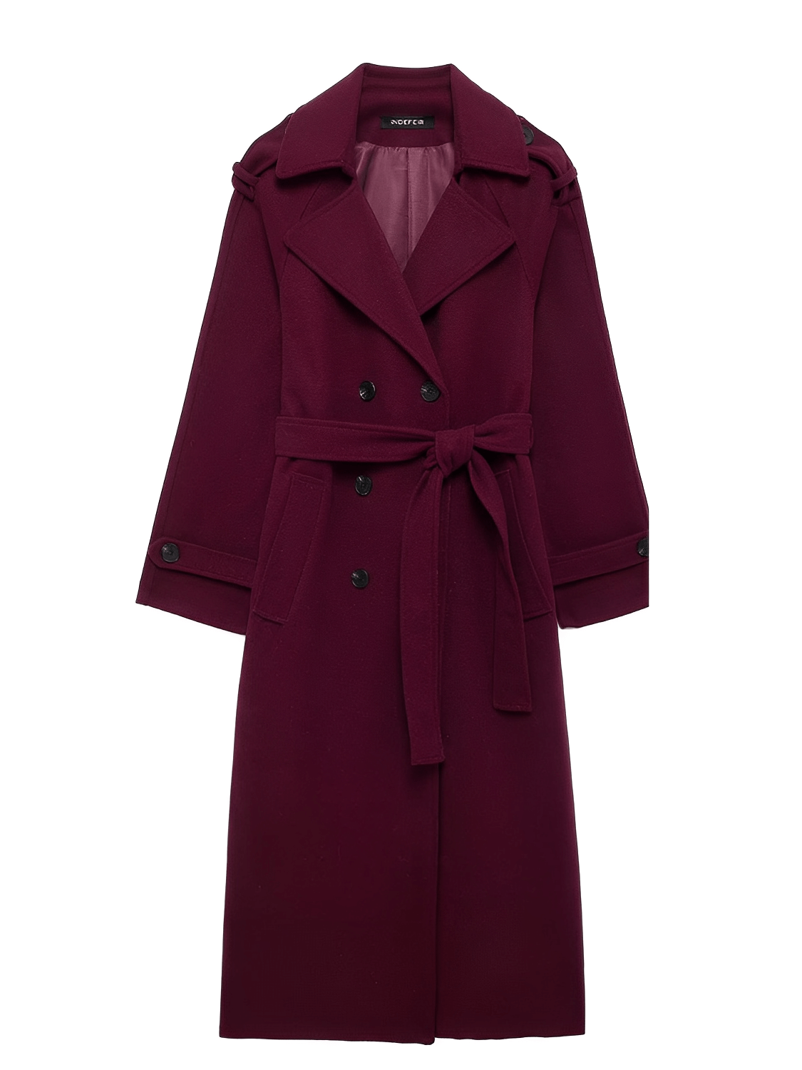 Leonarda | Sobretodo Largo de Lana Batida con Solapas Botones