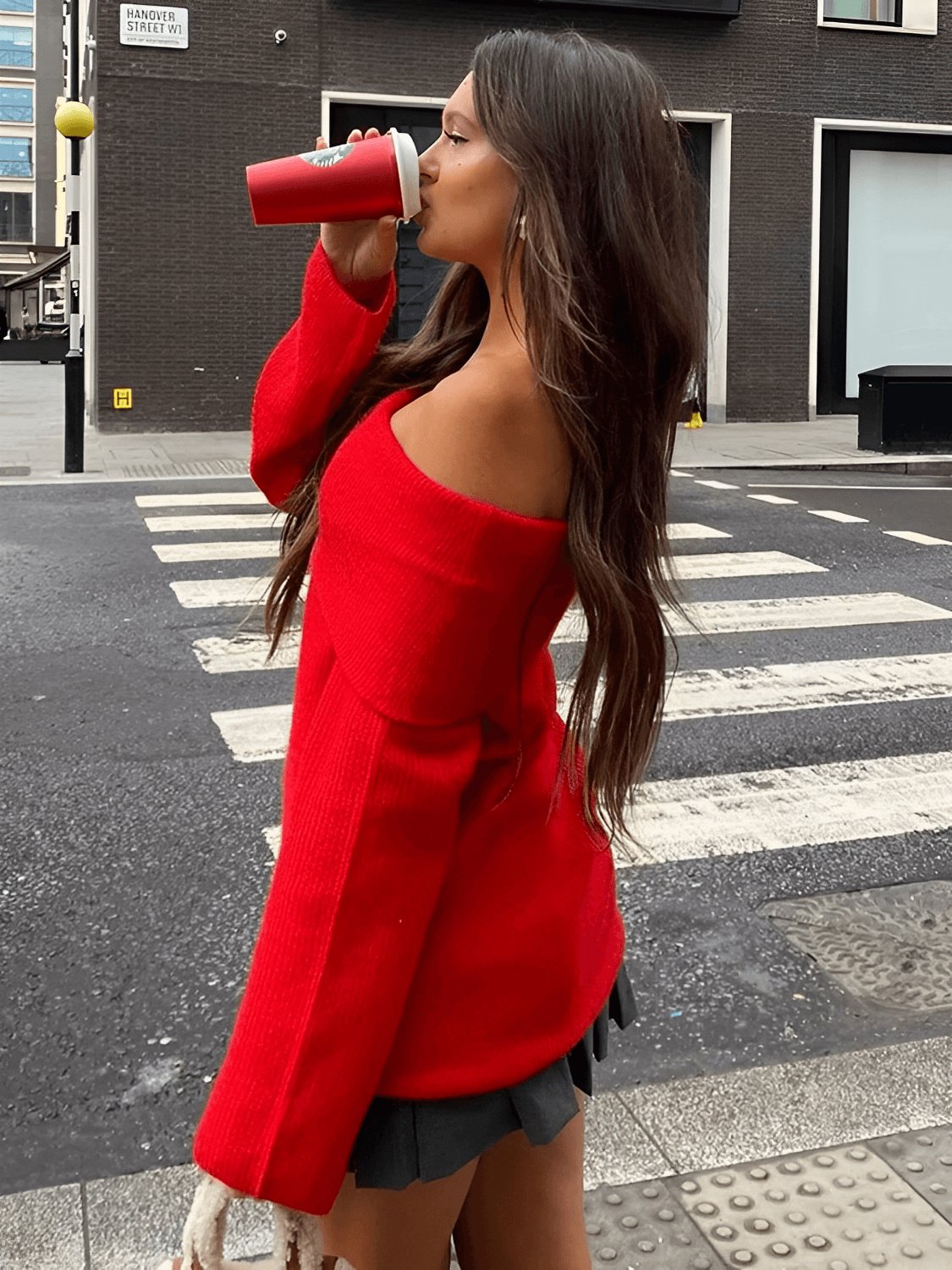 Alzira | Suéter Punto Grueso Ombros Descubiertos Amplio