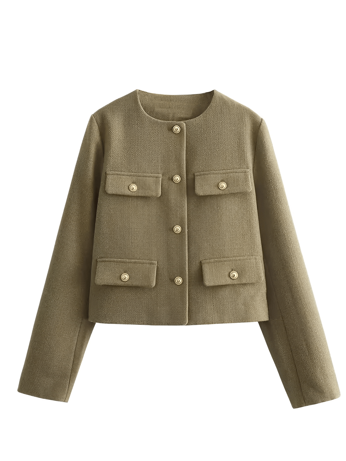 Desideria | Abrigo con Bolsos Decorativos y Botones