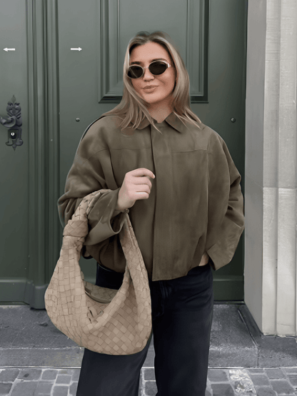 Herminia | Chaqueta Bomber Oversized Zíper Recortes