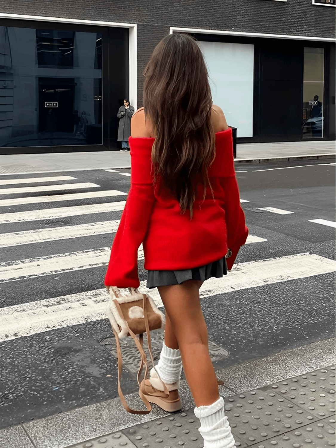 Alzira | Suéter Punto Grueso Ombros Descubiertos Amplio