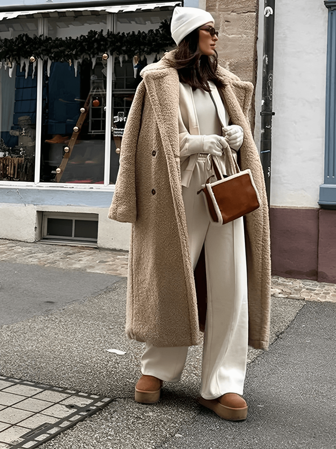 Filomena | Abrigo de lana de peluche con hebillas