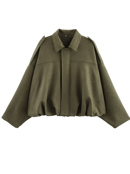 Herminia | Chaqueta Bomber Oversized Zíper Recortes