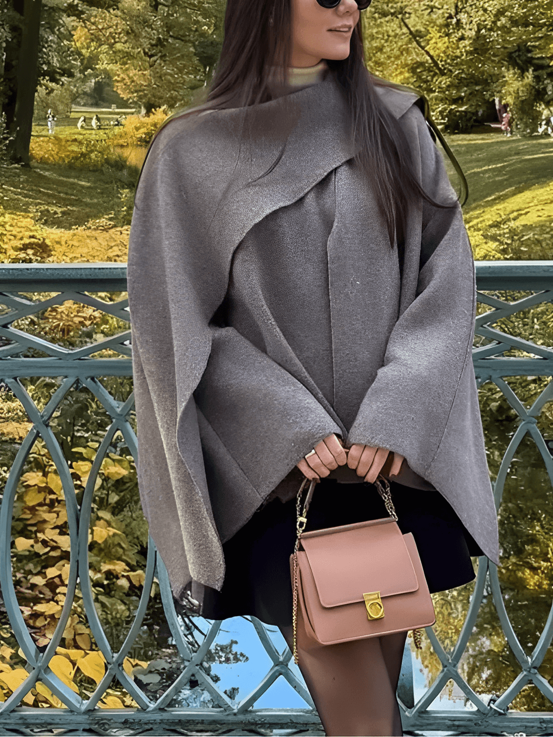 Bernarda | Abrigo Poncho Mujer Cuello Bufanda Elegante