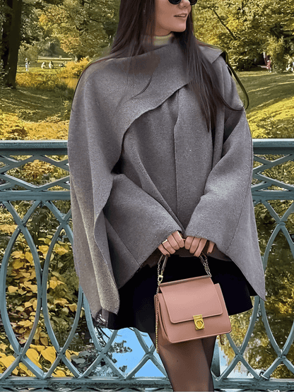 Bernarda | Abrigo Poncho Mujer Cuello Bufanda Elegante