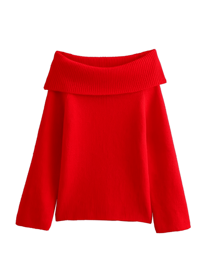 Alzira | Suéter Punto Grueso Ombros Descubiertos Amplio