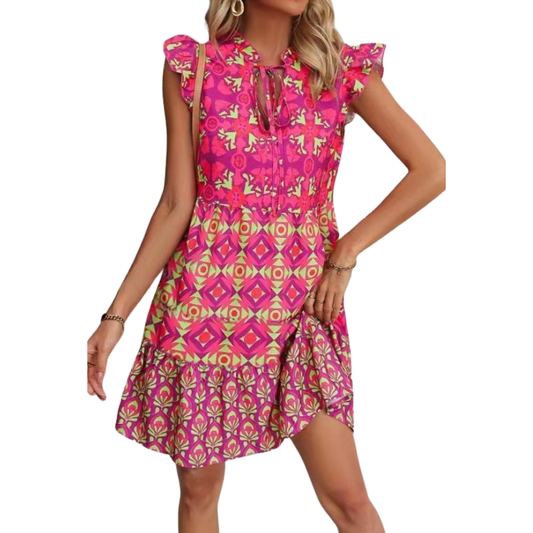 Vestido Corto Estampado Lisboa