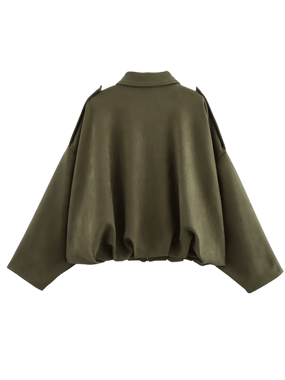 Herminia | Chaqueta Bomber Oversized Zíper Recortes