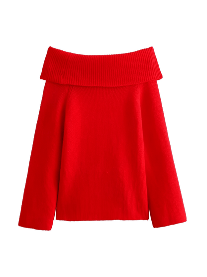 Alzira | Suéter Punto Grueso Ombros Descubiertos Amplio