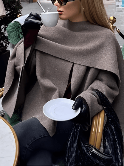 Bernarda | Abrigo Poncho Mujer Cuello Bufanda Elegante