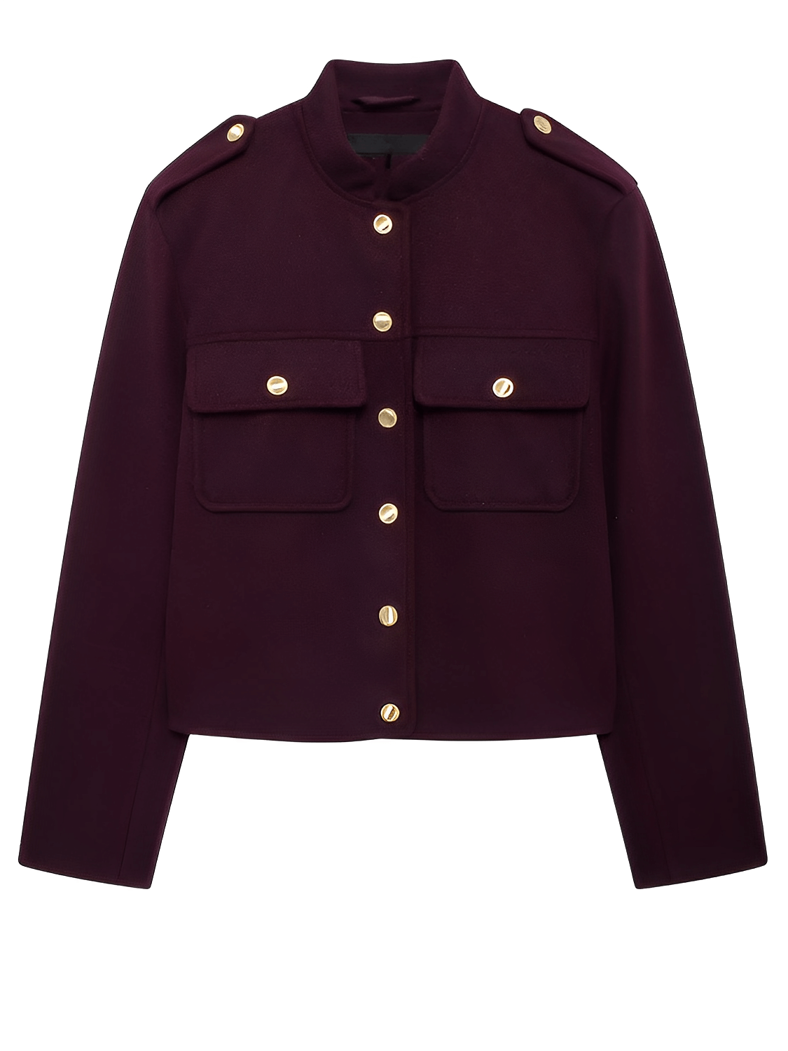 Amparo | Chaqueta Bomber Aveludada Botones Dorados Bolsos