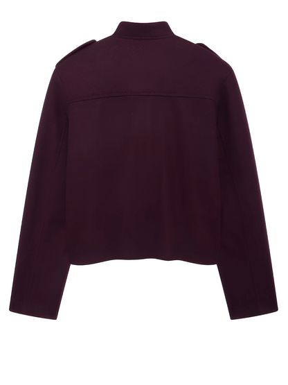 Amparo | Chaqueta Bomber Aveludada Botones Dorados Bolsos