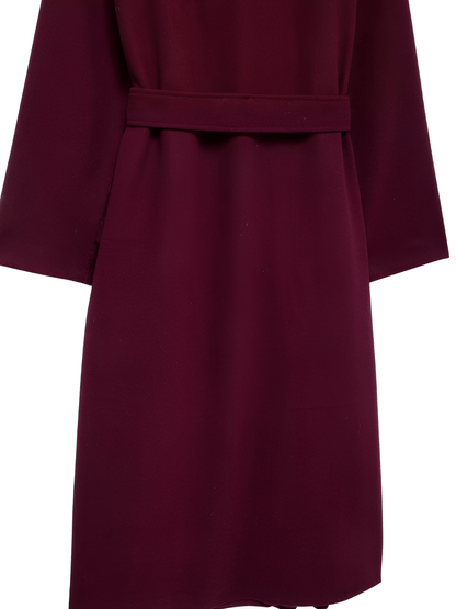 Leonarda | Sobretodo Largo de Lana Batida con Solapas Botones