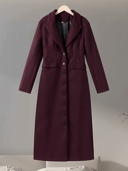 Gregoria | Sobretudo Largo Con Lana Batida Bolsos Decorativos