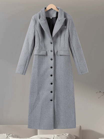 Gregoria | Sobretudo Largo Con Lana Batida Bolsos Decorativos