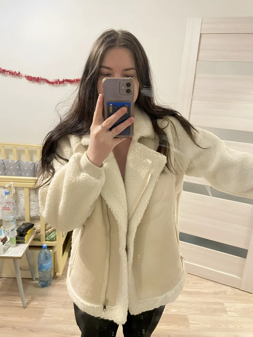 Eulalia | Abrigo Femenino Peluciado Lana Camurça Cremallera