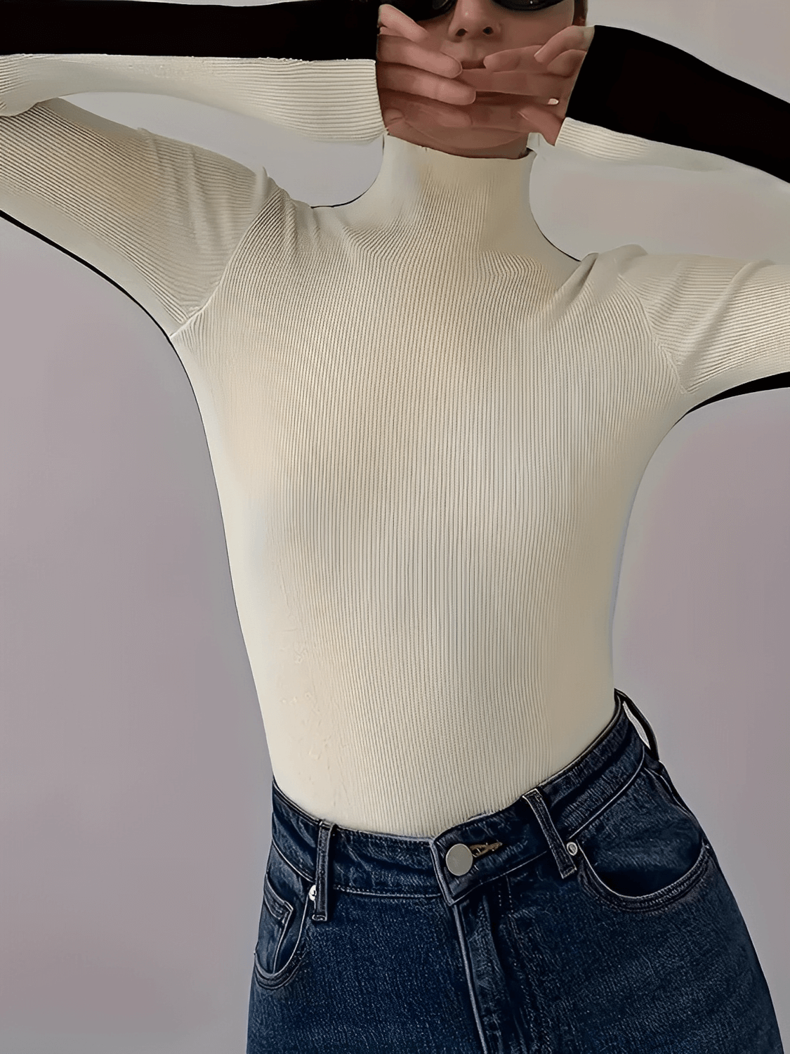 Jovita | Suéter Punto Bicolor Cuello Alto Doble Cara