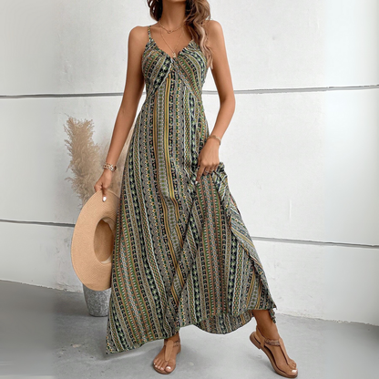Vestido Largo de Rayas sin Mangas Nice