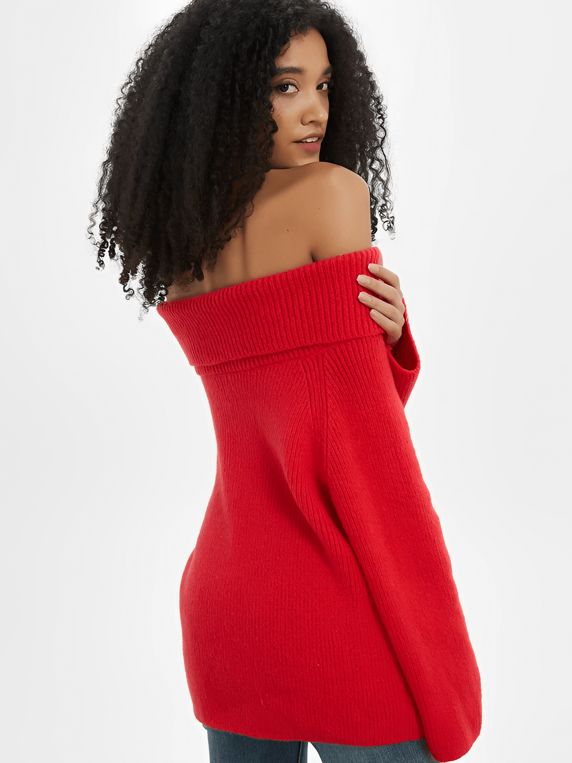 Alzira | Suéter Punto Grueso Ombros Descubiertos Amplio