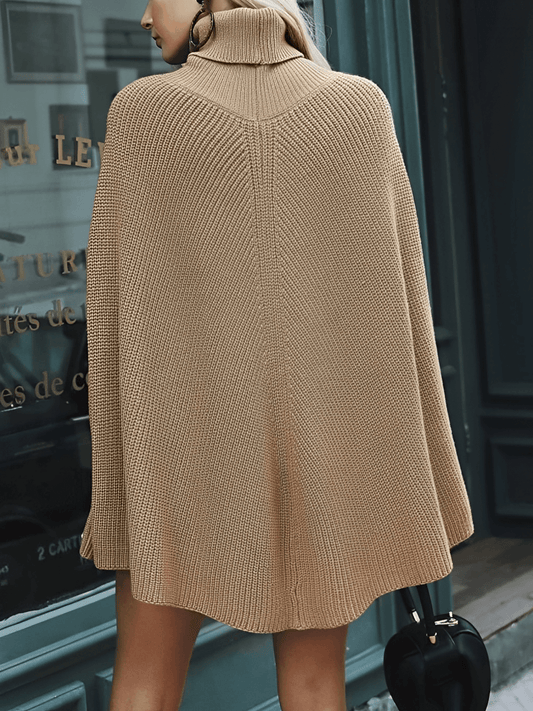 Carmelita | Suéter de punto estilo capa para mujer con cuello alto