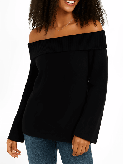 Alzira | Suéter Punto Grueso Ombros Descubiertos Amplio