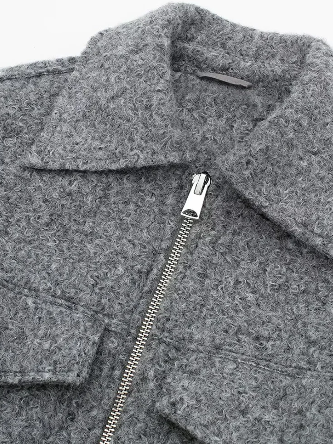 Belénia | Chaqueta bomber de lana con bolsillos y cremallera para clima frío