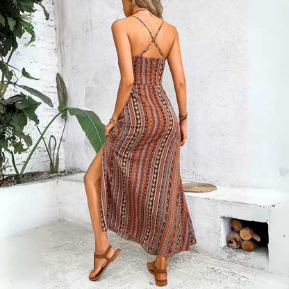 Vestido Largo de Rayas sin Mangas Marsella