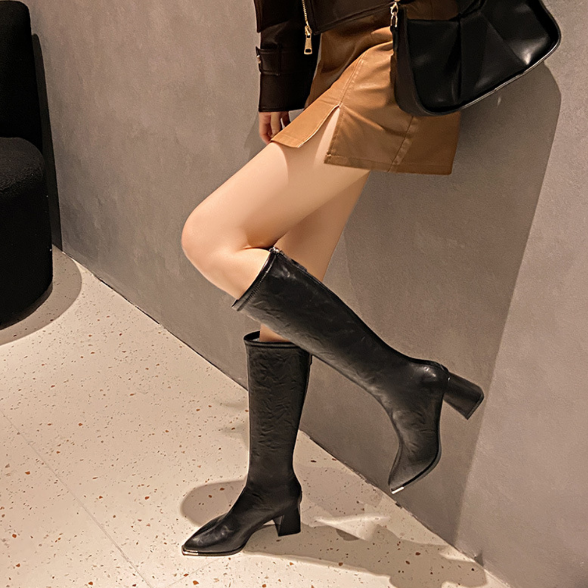 Bota Alta de Piel Detroit
