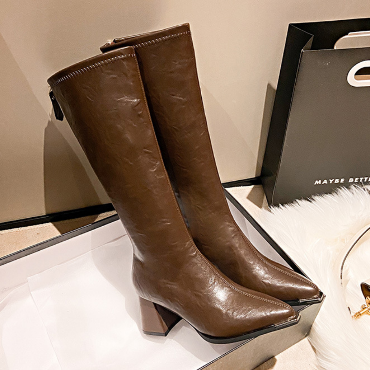 Bota Alta de Piel Detroit