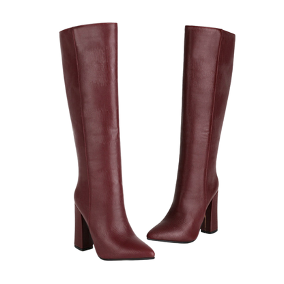 Bota Alta de Piel con Tacón Houston