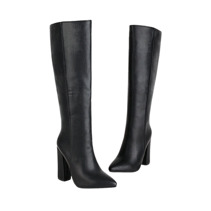 Bota Alta de Piel con Tacón Houston