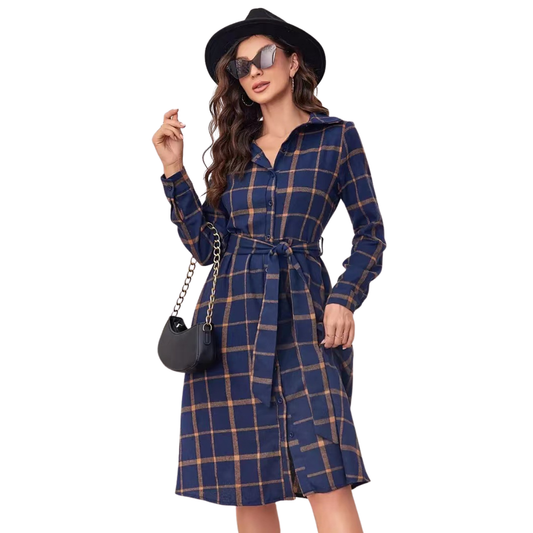 Vestido Corto de Cuadros Ness