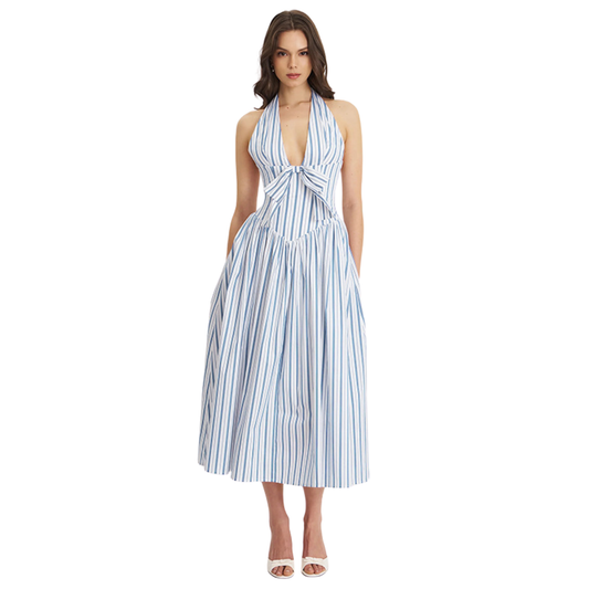 Vestido midi de rayas sin mangas Sicilia