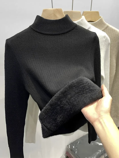 Zuleima | Suéter Femenino Peluciado Canelado Cuello Alto