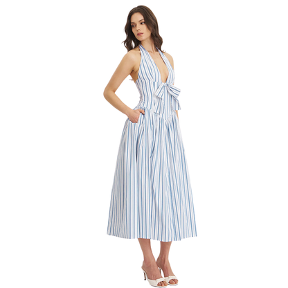 Vestido midi de rayas sin mangas Sicilia