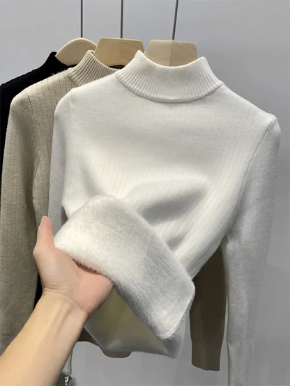 Zuleima | Suéter Femenino Peluciado Canelado Cuello Alto