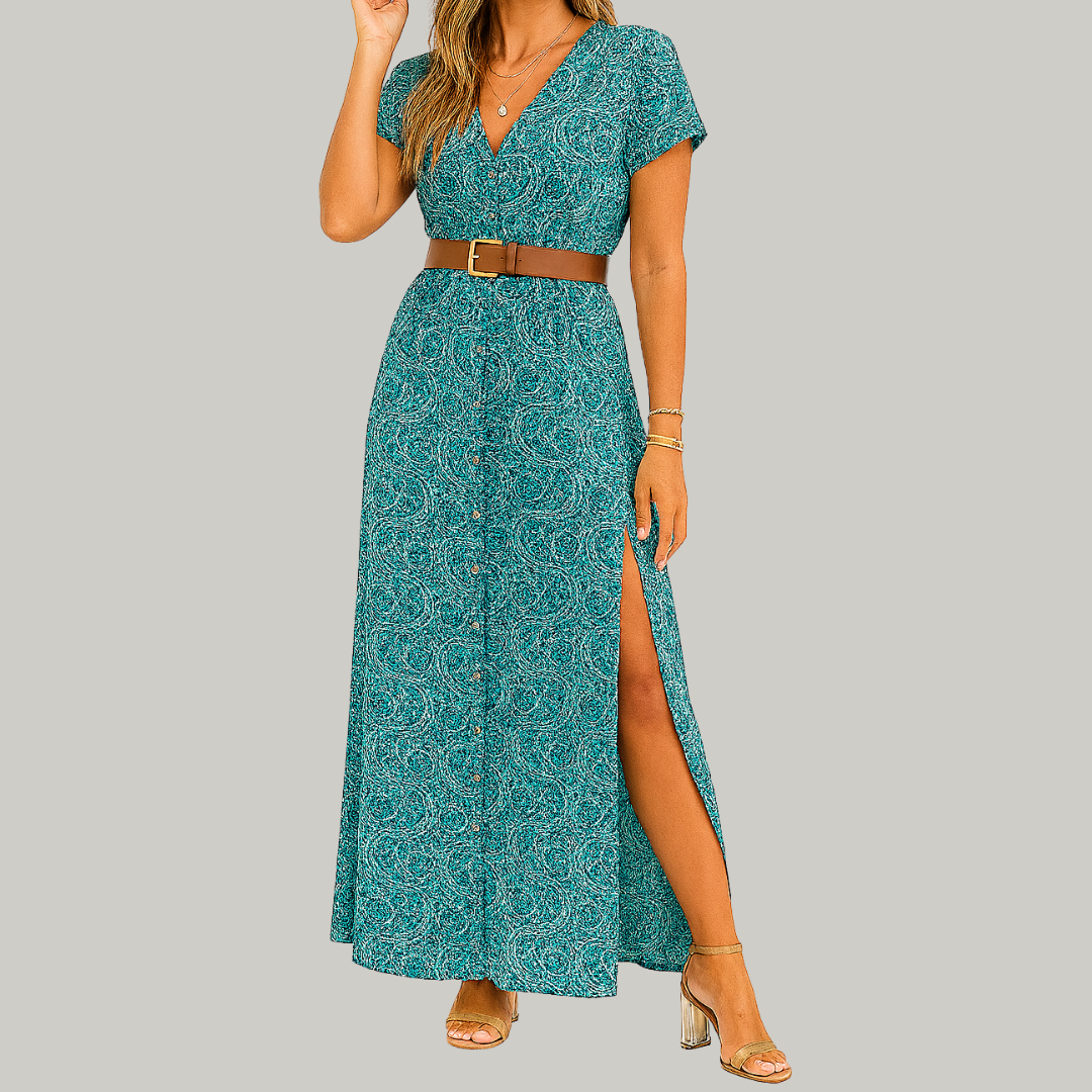 Efigenia™ | Vestido floral Largo Estilizado