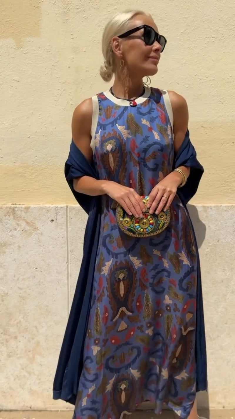 Fausta™ | Vestido largo con Chal Clásico